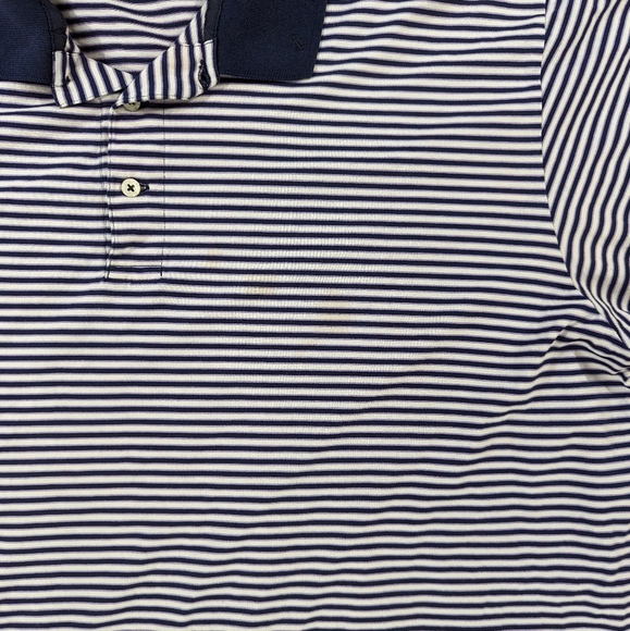 Polo By Ralph Lauren Shirt Men's XXL Blue Purple White Stripes Golf Polo - Picture 7 of 7